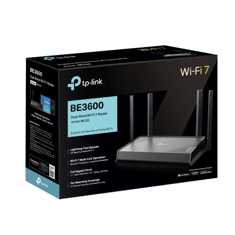 TP-Link ARCHER BE220 ARCHER BE220 Router Wi-Fi 7 Dual-Band BE3600, 1210002600842