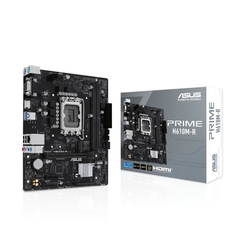 Asus PRIME H610M-R-SI PRIME H610M-R D5 Placa de Baza LGA1700, 2x DDR5, 1x DP 1x VGA 1x HDMI, 1x PCIE 4, 4711387321515