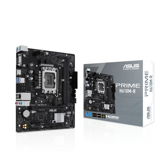 Asus PRIME H610M-R-SI PRIME H610M-R D5 Placa de Baza LGA1700, 2x DDR5, 1x DP 1x VGA 1x HDMI, 1x PCIE 4, 4711387321515