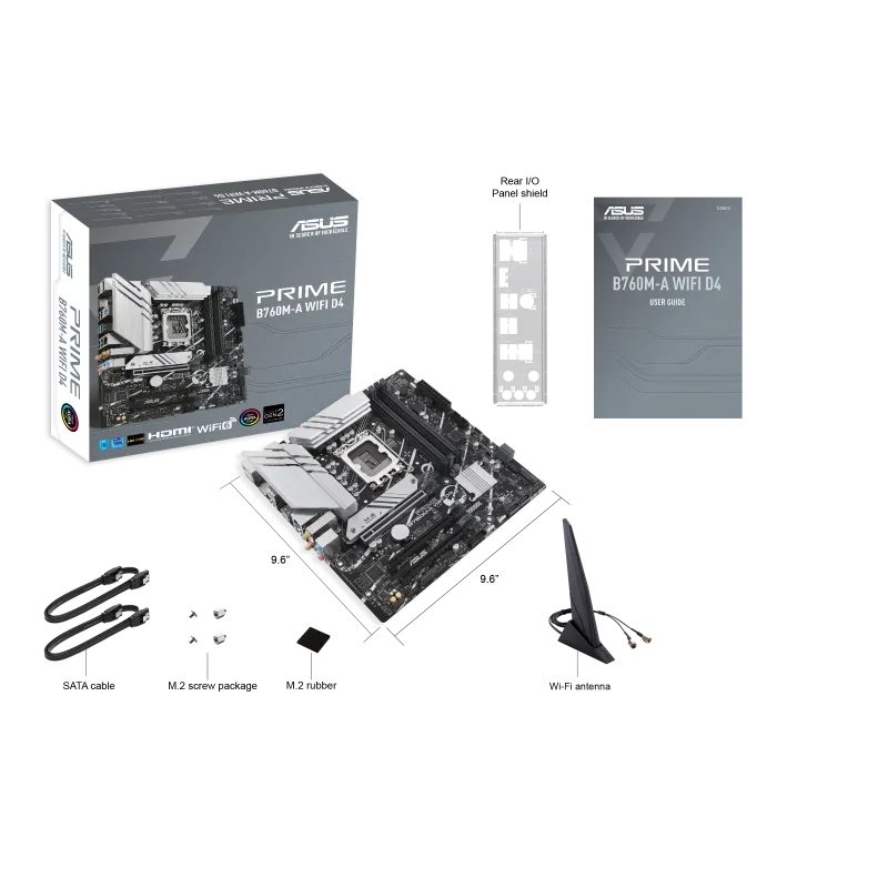 Asus PRIME B760M-A WIFI D4 B760M-A WIFI D4 placa de baza LGA1700 4xDDR4 mATX 2xHDMI DP WIFI, 4711081982661