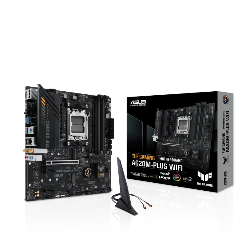 Asus TUF GAMING A620M-PLUS WIFI TUF GAMING A620M-PLUS WIFI placa de baza AM5 DDR5-SDRAM Maxim 128GB dual chanel