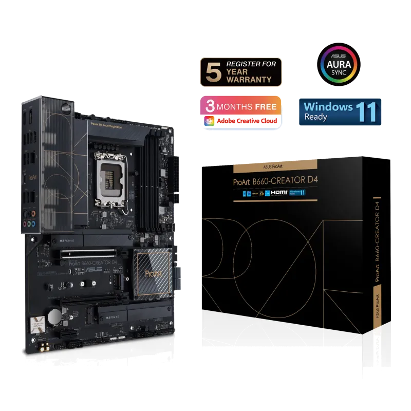 Asus PROART B660-CREATOR D4 ProArt B660-PCREATOR-D4 placa de baza LGA1700 DDR4-SDRAM maxim 128GB DIMM