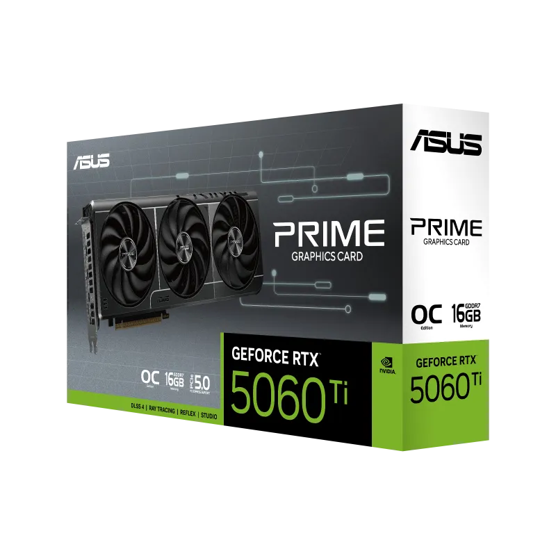 Asus PRIME-RTX5060TI-O16G Prime placa video GeForce RTX 5060 Ti 16GB GDDR7 128bit 7680x4320px OpenGL: 4.6, 4711387994054