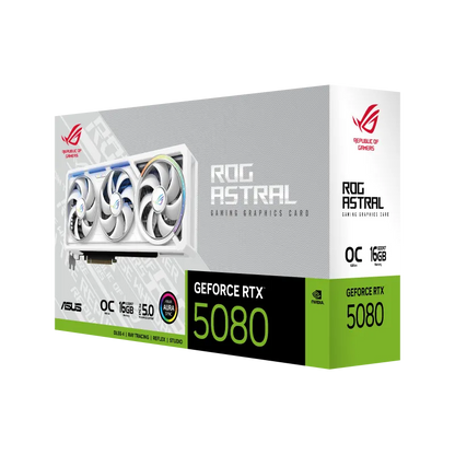 Asus ROG-ASTRAL-RTX5080-O16G-WHITE ROG Astral white placa video GeForce RTX 5080 16GB GDDR7 256bit PCI Express 5.0, 4711636112048