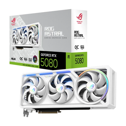 Asus ROG-ASTRAL-RTX5080-O16G-WHITE ROG Astral white placa video GeForce RTX 5080 16GB GDDR7 256bit PCI Express 5.0, 4711636112048