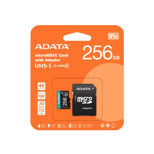 ADATA AUSDX256GUI3V30SA2-RA1 MEMORY MICRO SDXC 256GB W/AD, 4710273771342