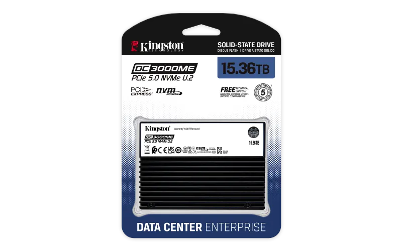 Kingston SEDC3000ME/15T3 15.36TB DC3000ME U.2 PCIe 5.0 NVMe SSD, 740617347838