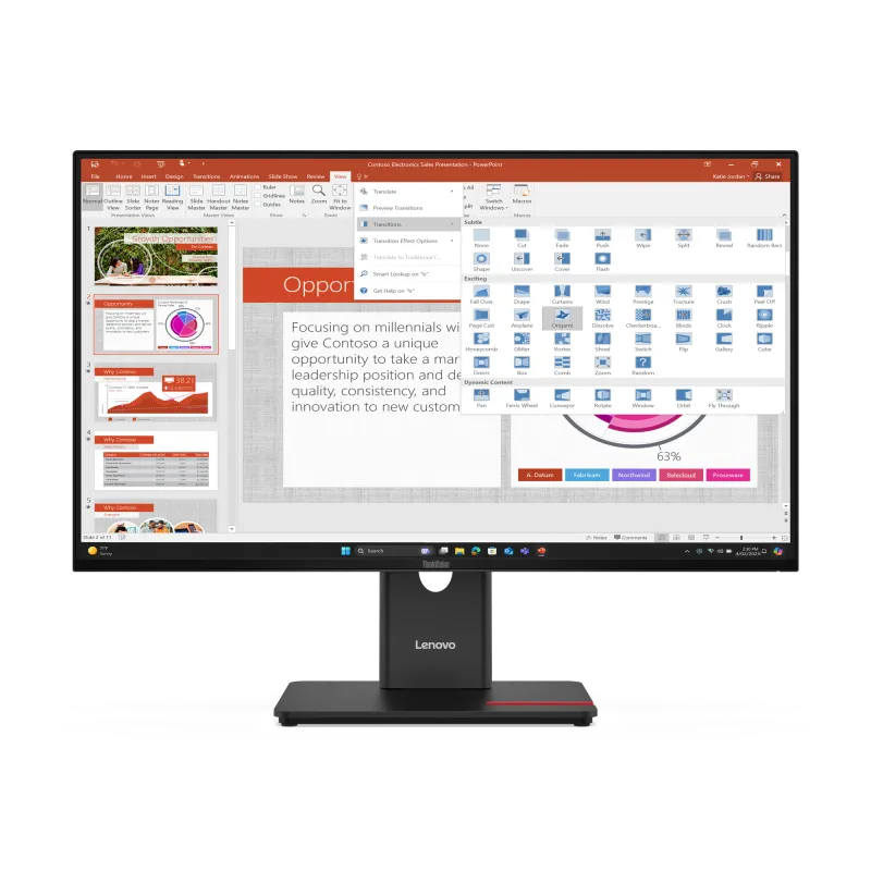 Lenovo 64A5MAT6EU ThinkVision T27-40, 27inch, 1920 x 1080 Pixel, Full HD, LED, 6 ms, Negru, 198155815652