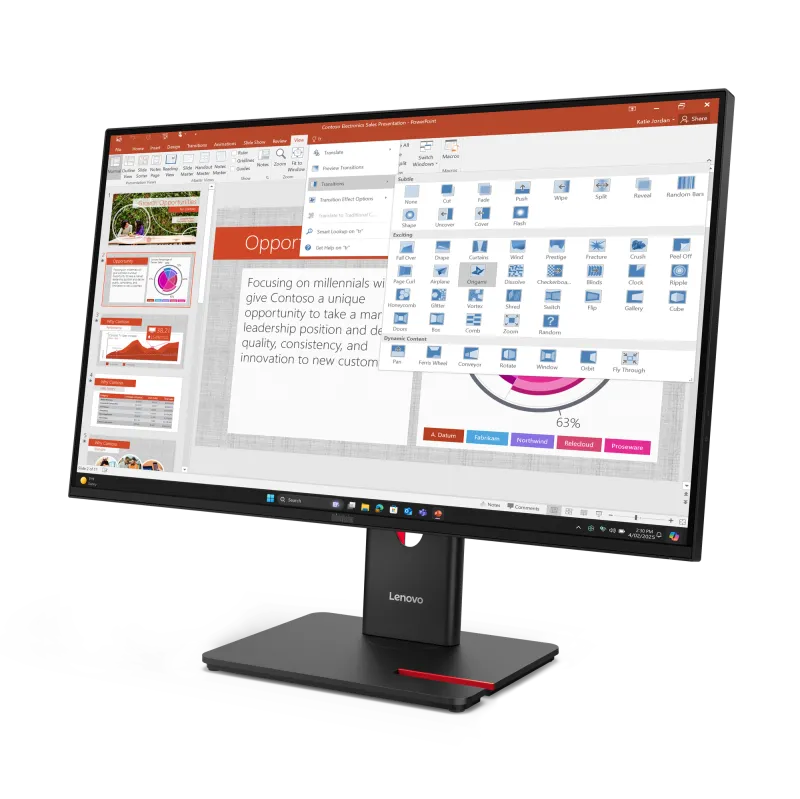 Lenovo 64A5MAT6EU ThinkVision T27-40, 27inch, 1920 x 1080 Pixel, Full HD, LED, 6 ms, Negru, 198155815652