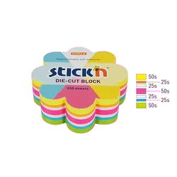 Hopax HO-21833 Notes autoadeziv Die-Cut floare, 67 x 67 mm, 250 file 5 culori 250 file/set