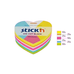 Hopax HO-21836 Notes autoadeziv Die-Cut inima, 64 x 67 mm 5 culori fluorescente 250 file/ set