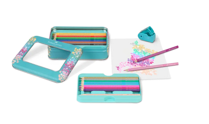 Faber-Castell FC201641 Sparkle set 20 creioane colorate + ascutitoare sleeve, 4005402016419