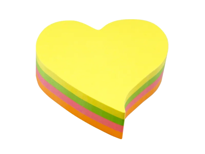 Info Notes 2623 Info Notes Cub notițe adezive 70 x 70 mm formă inima 200 file 4044355787007