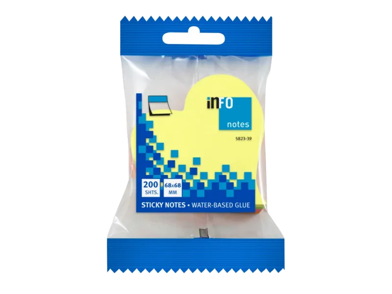 Info Notes 2623 Info Notes Cub notițe adezive 70 x 70 mm formă inima 200 file 4044355787007