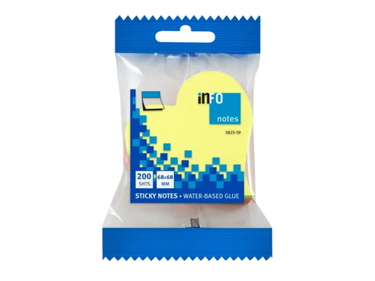 Info Notes 2623 Info Notes Cub notițe adezive 70 x 70 mm formă inima 200 file 4044355787007