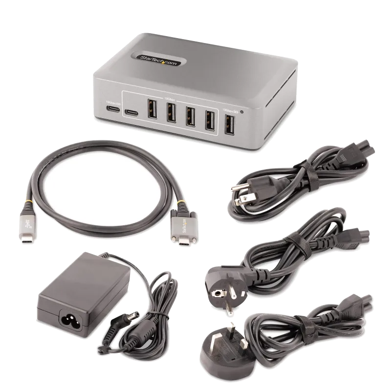 StarTech 10G8A2CS-USB-C-HUB USB 10 Porturi 8x USB-A + 2x USB-C, USB 3.1 10Gbps, Alimentator 65W inclus