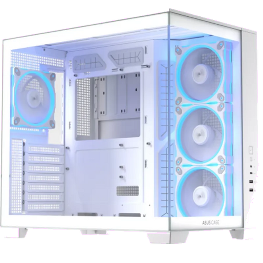 Asus 90DC00S3-B19000 Carcasa PC A32 PLUS TG ARGB alb ATX 4 ventilatoare instalate, 4711387849859
