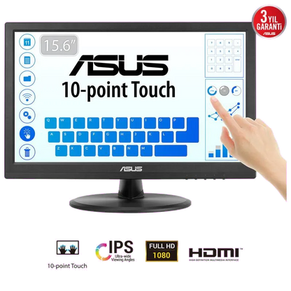 Asus VT169HE Monitor 15.6inch touchscreen VT169HE, 4711387406090