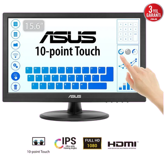 Asus VT169HE Monitor 15.6inch touchscreen VT169HE, 4711387406090