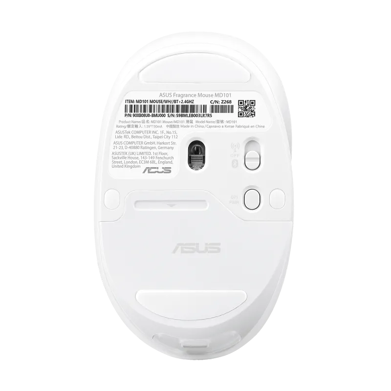 Asus 90XB08U0-BMU000 Fragrance MD101 mouse wireless Bluetooth optic 2400dpi, 4711387343654
