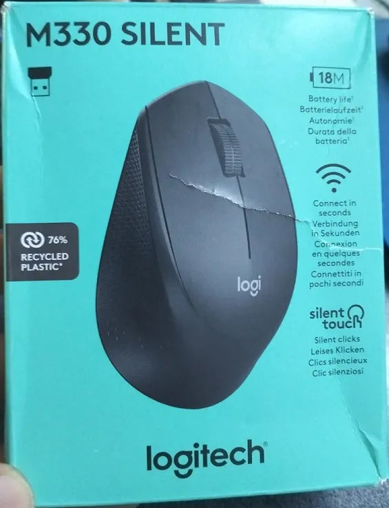 Logitech R910-004909 DESIGILAT M330 Silent Plus, Optical Wireless Mouse, 1000dp USB, Black