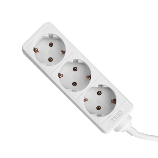 Ted Electric A0059004 Ted Electric Prelungitor cu 3 Prize Schuko, Cablu 3x 1.5mm, Putere 3680W 16A, 5m, Alb 5949258000774