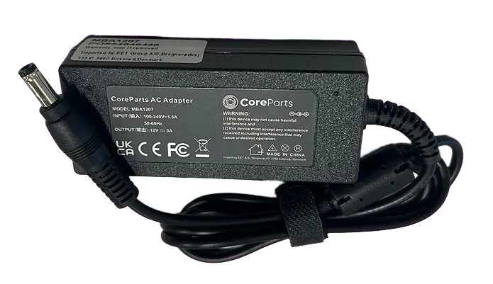 CoreParts MBA1207 Alimentator 36W 12V / 3A, Conector 5.5*2.5mm, cu cablu alimentare, 5704327266259