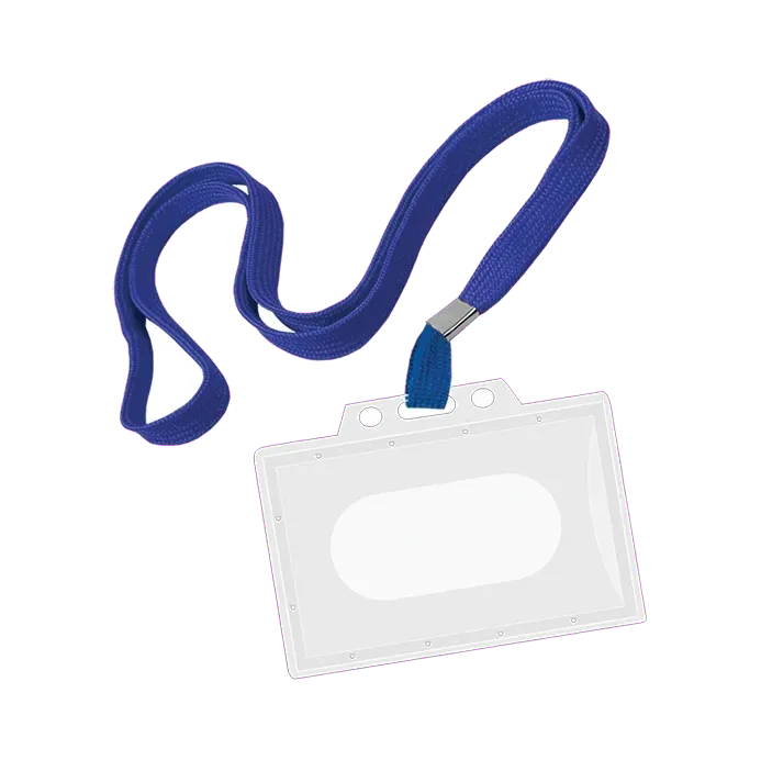 Office Max 70715 Ecuson orizontal cu snur albastru 90x54mm