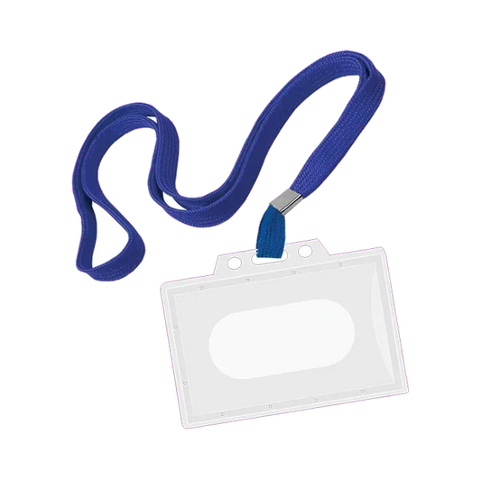 Office Max 70715 Ecuson orizontal cu snur albastru 90x54mm