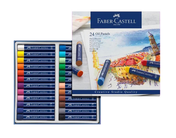 Faber-Castell FC127024 Creioane ulei pastel 24 culori/set, 4005401270249