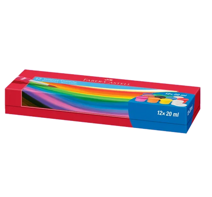 Faber-Castell 121050 Guase in recipiente cu capac de 20 ml 12 culori / set