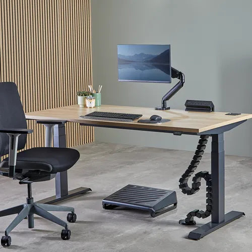 Fellowes 100136871 Organizator cabluri CableSpine Black pentru birou pana la 130cm