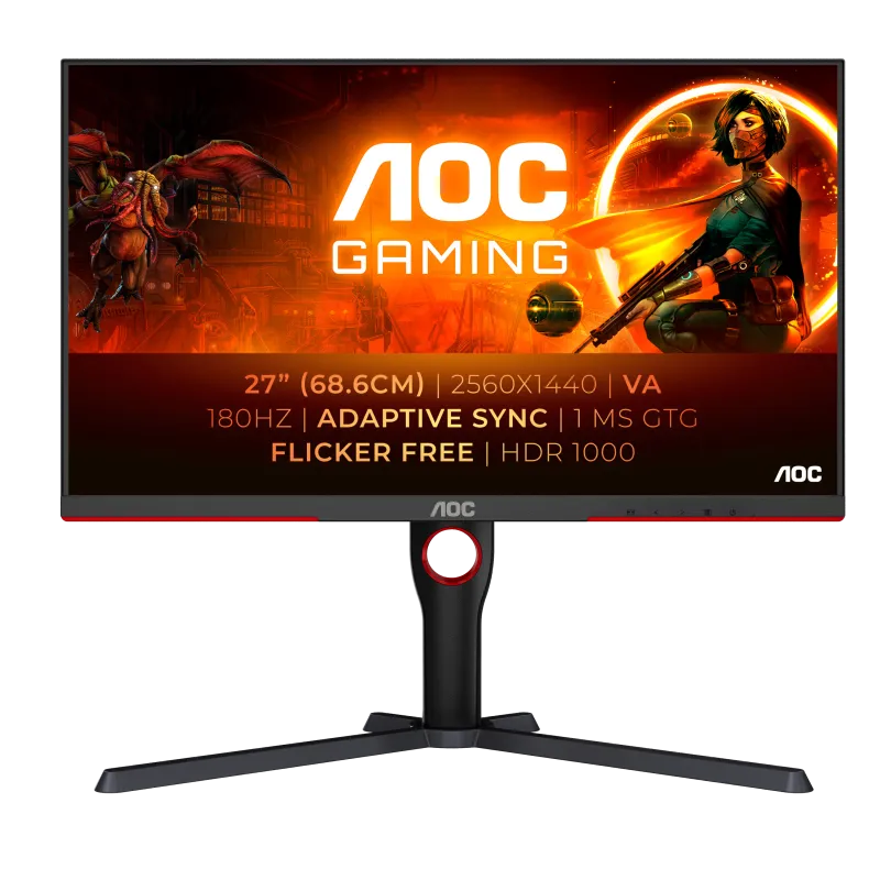 AOC Q27G3XMN/BK Monitor AOC 27inch QHD 2560x1440 180Hz VA, 4038986181440