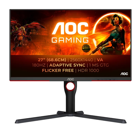 AOC Q27G3XMN/BK Monitor AOC 27inch QHD 2560x1440 180Hz VA, 4038986181440