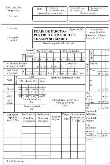 Office 75957 Foi Parcurs Autovehicule Marfa A4, 100 file