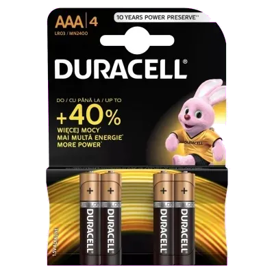 Duracell A068 Blister 4 buc Baterie alcalina R3 (AAA), 5000394077164 5000394127326