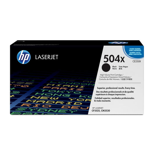 HP CE250X HP Toner 504X CE250X negru 10500 pag pentru LaserJet Color CP3525 CM3530 883585595693