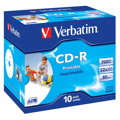 Verbatim 43325 Verbatim CD-R 700MB, 52x, DataLifePlus, Printable, Jewel/Slim Case 023942433248