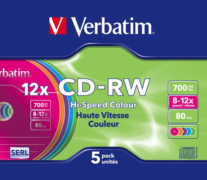 Verbatim 43167 CD-RW 8-12x 700MB, DLP, Slim Case, 023942431671