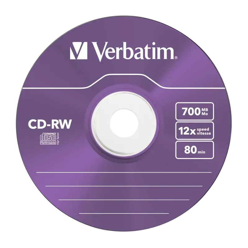 Verbatim 43167 CD-RW 8-12x 700MB, DLP, Slim Case, 023942431671