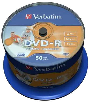 Verbatim 43533 DVD-R, 16X, 4.7GB, 120min, Wide Inkjet Printable No ID Brand, spindle 50buc