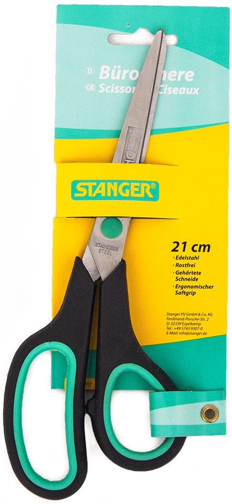 Stanger FH.SN.340101 Foarfeca de birou 21 cm, lama otel inoxidabil, maner plastic cu grip, 4011886014704