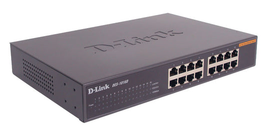 D-LINK DES-1016D Unmanaged Switch, 16-port, 10Base-T/100Base-TX