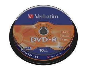 Verbatim 43523 Set 10 buc, DVD-R, 16x, 4.7GB, 120min, matt silver, 02394243523 023942435235