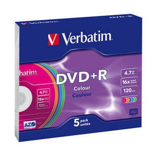 Verbatim 43556 DVD+R, 16x, 4.7GB, 120min, slim case