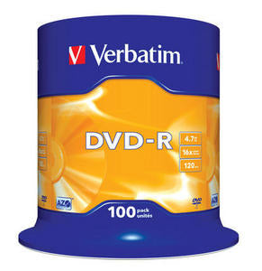 Verbatim 43549 Set 100 buc, DVD-R, 16x, 4.7GB, 120min, matt silver, 02394243549 023942435495