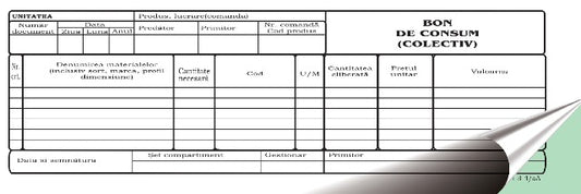 Office 14-3-4Aa Bon consum colectiv 1/2 A4 , autocopiativ 2 exemplare, 50 set/carnet(14-3-4Aa)