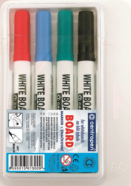 Centropen GL.CP8559.99 Set 4 markere whiteboard/flipchart 8559, varf rotund 2,5 m, 8595013617267