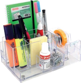 Economy KJ-K-099-TR Organizator birou plastic transparent B8, 8 compartimente, 8699158068066 6935834001234 6941032900996