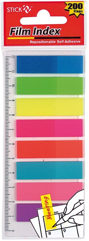 Hopax 21345 Index plastic 8 culori neon 45 x 12 mm, 4712759213452